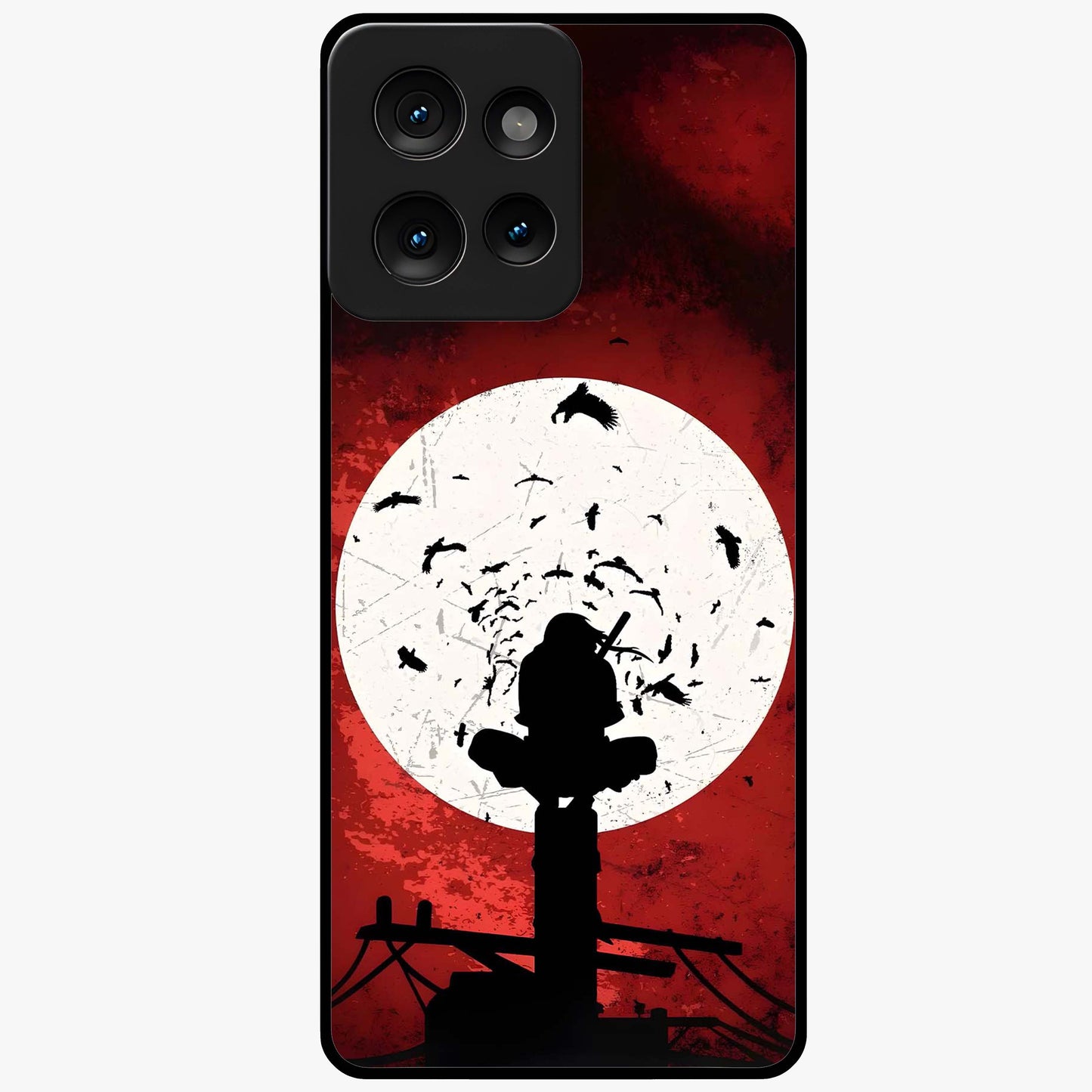 Itachi Limited Edition Naruto Anime Glass Case showing flat back view with iconic anime character artwork and glossy glass finish.
