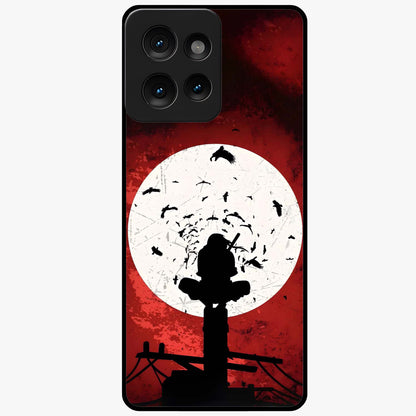 Itachi Limited Edition Naruto Anime Glass Case showing flat back view with iconic anime character artwork and glossy glass finish.