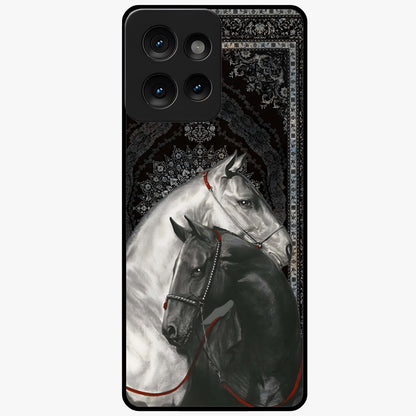 Majestic Ride Legacy Glass Case showing flat back view with powerful automotive inspired artwork and glossy glass finish.