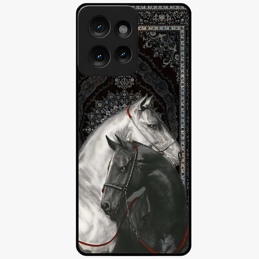 Majestic Ride Legacy Glass Case showing flat back view with powerful automotive inspired artwork and glossy glass finish.