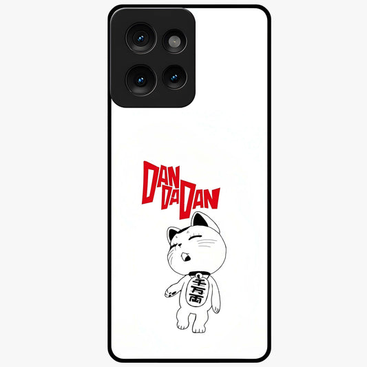 Playful Spirit Charm Glass Case showing flat back view with cheerful charm themed artwork and glossy glass finish.