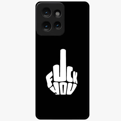 Rebel Mode On Glass Case showing flat back view with bold rebellious typography artwork and glossy glass finish.