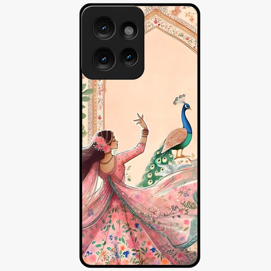Royal Grace Muse Glass Case showing flat back view with elegant artistic artwork and glossy glass finish.