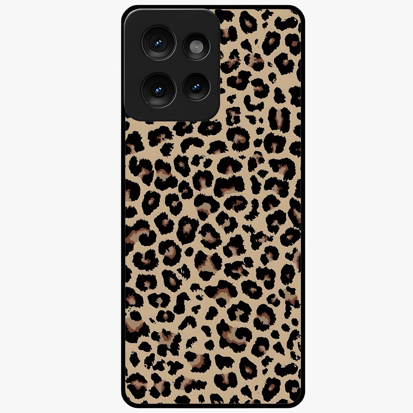 Savage Chic Pattern Glass Case showing flat back view with stylish patterned artwork and glossy glass finish.