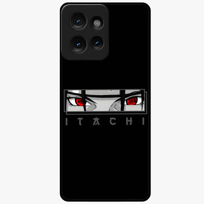 Scarlet Gaze Dominance Glass Case showing flat back view with striking red themed artwork and glossy glass finish.