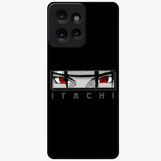 Scarlet Gaze Dominance Glass Case showing flat back view with striking red themed artwork and glossy glass finish.