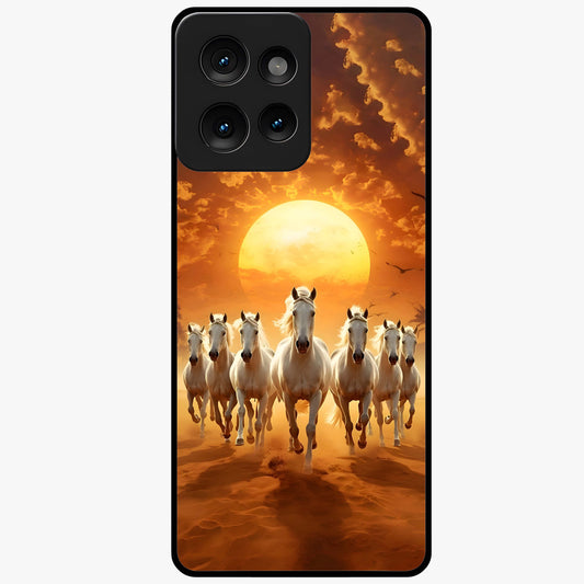 Wild Sunset Majesty Glass Case showing flat back view with majestic sunset landscape artwork and glossy glass finish.