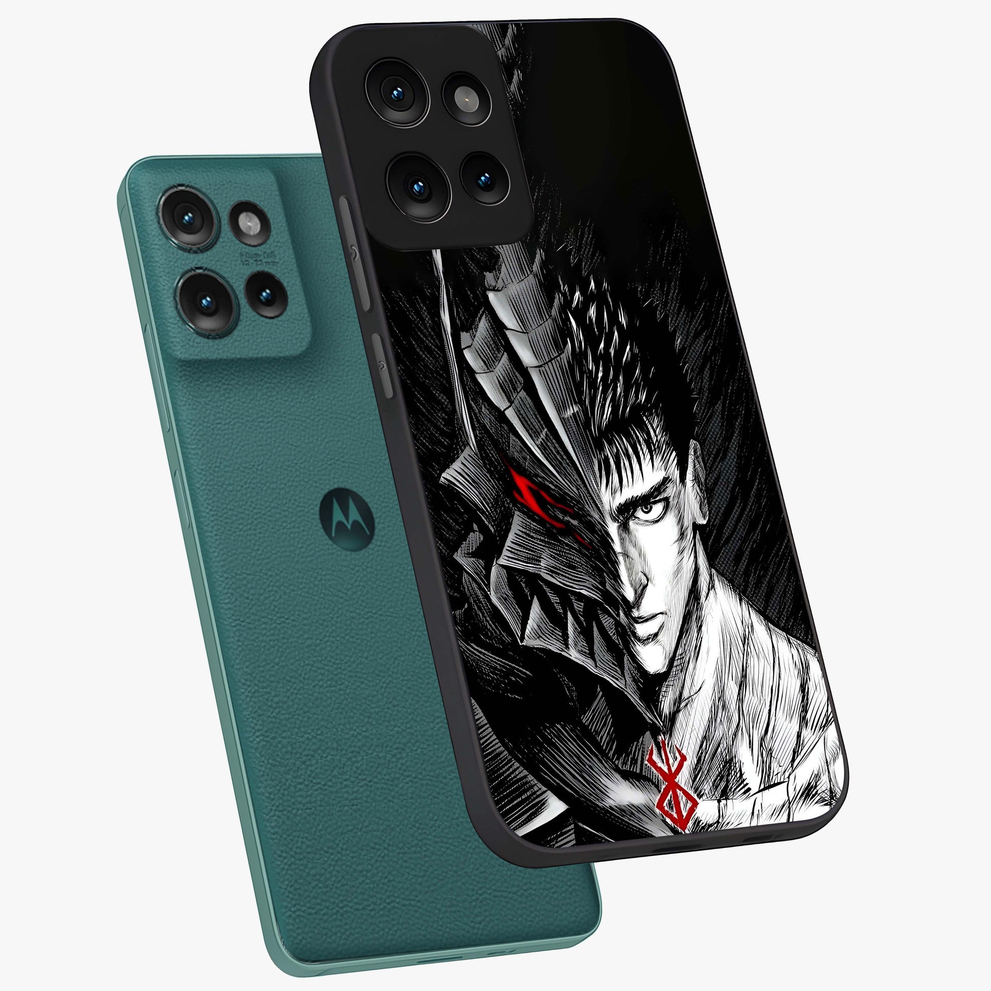 Berserker Blood Oath Glass Case displayed in angled mockup highlighting dark fantasy graphic design and powerful theme.