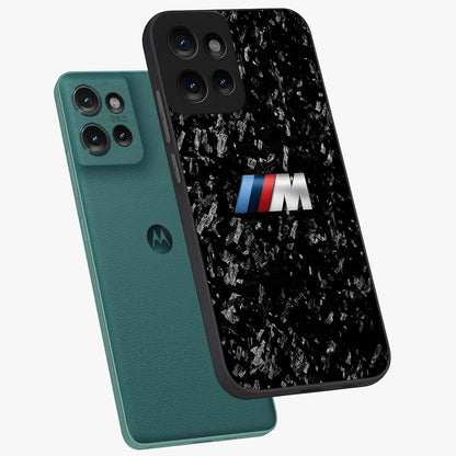 Carbon Speed Mark Glass Case displayed in angled mockup highlighting racing inspired carbon design and sleek aesthetic style.