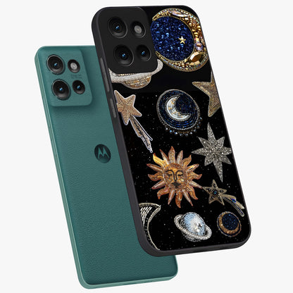 Celestial Gem Constellations Glass Case displayed in angled mockup highlighting gemstone inspired constellation design.
