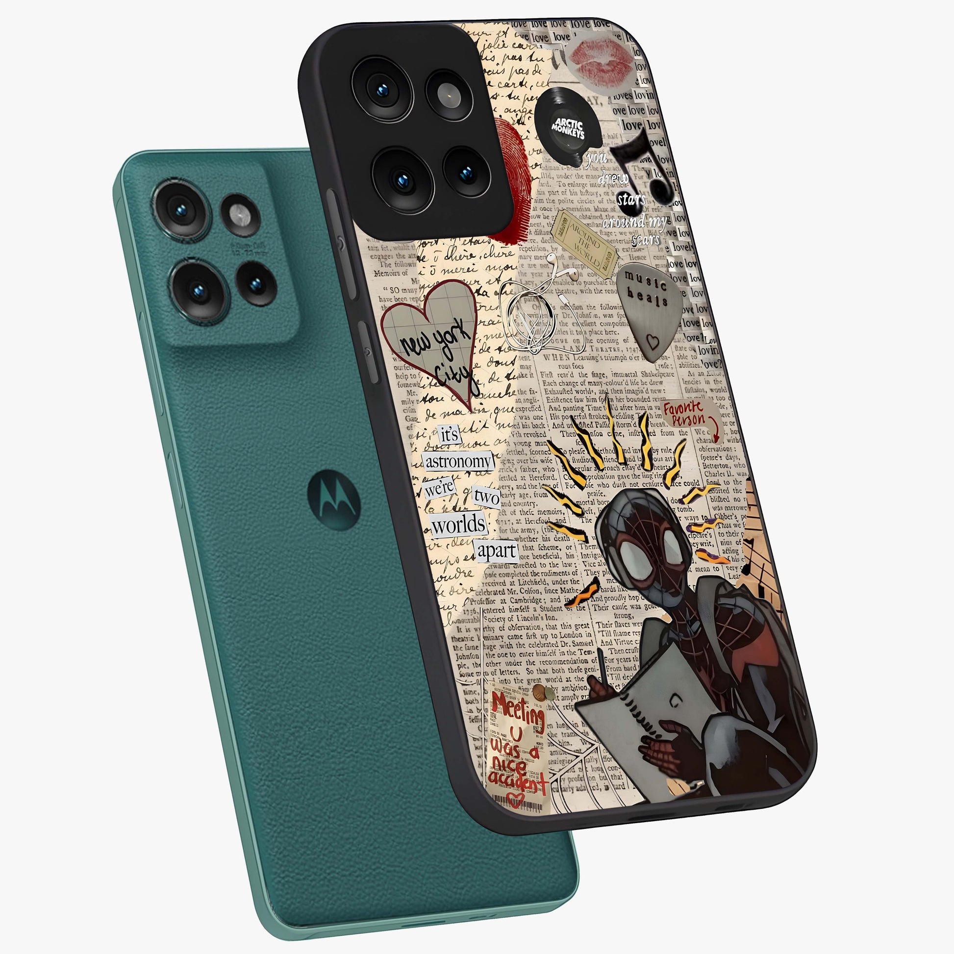 City Dream Sketch Glass Case displayed in angled mockup highlighting minimal city illustration with aesthetic sketch style.