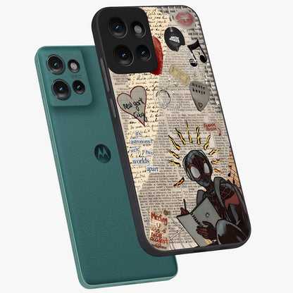 City Dream Sketch Glass Case displayed in angled mockup highlighting minimal city illustration with aesthetic sketch style.