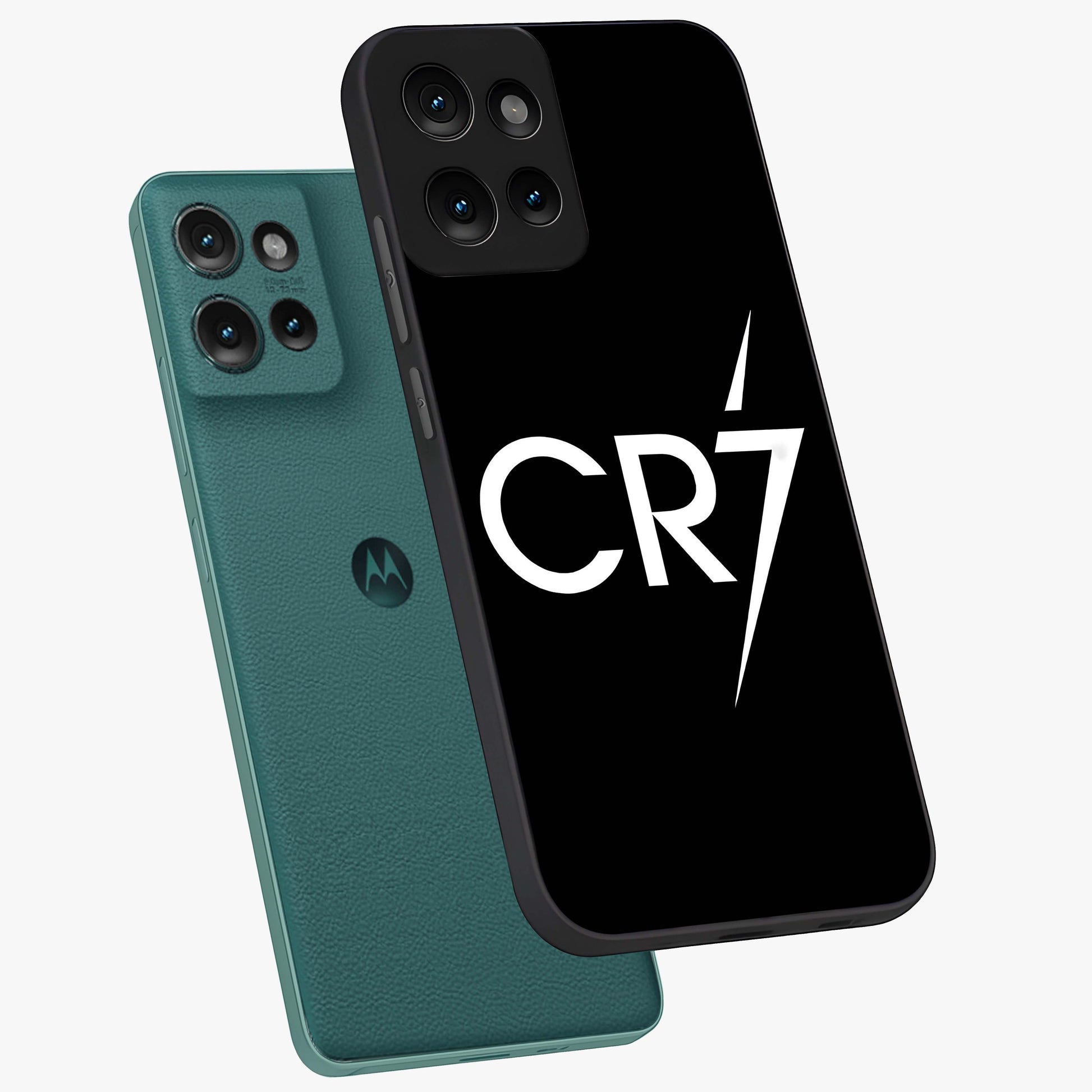 Cr7 Elite Strike Glass Case displayed in angled mockup highlighting powerful sports graphic with bold athletic theme.