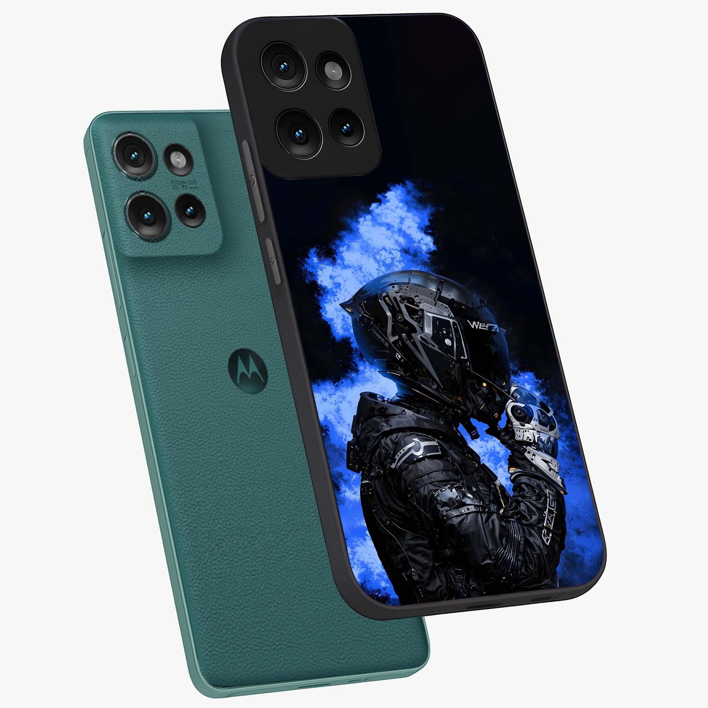 Cyber Sentinel Protocol Glass Case displayed in angled mockup highlighting digital cyber design with sci-fi aesthetic style.