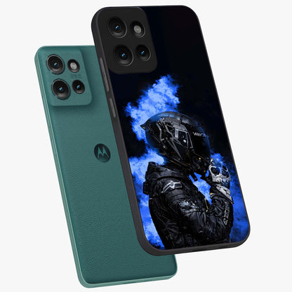 Cyber Sentinel Protocol Glass Case displayed in angled mockup highlighting digital cyber design with sci-fi aesthetic style.