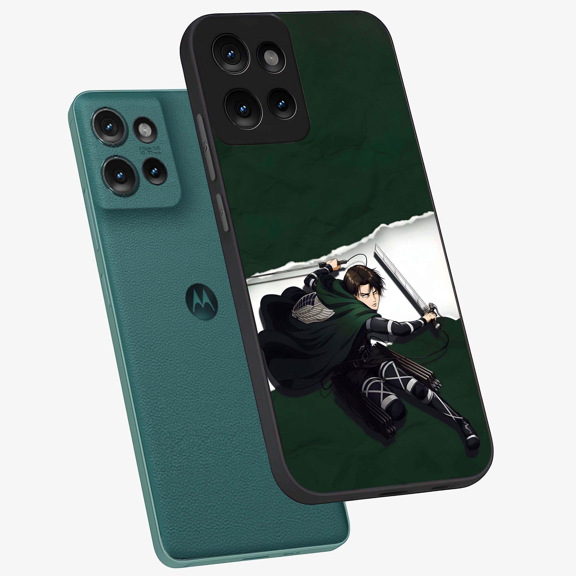 Emerald War Vanguard Glass Case displayed in angled mockup highlighting intense battle inspired design with emerald tone aesthetic.