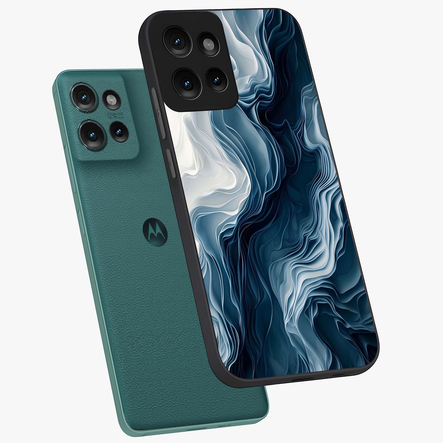 Ethereal Paper Marble Glass Case displayed in angled mockup highlighting elegant marble pattern with modern aesthetic style.