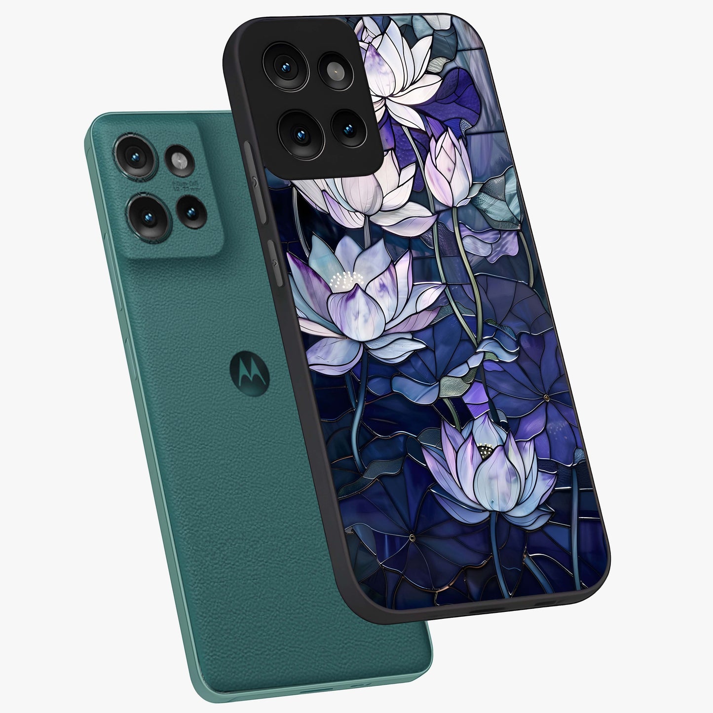 Gloss Petal Rush Glass Case displayed in angled mockup highlighting vibrant petal design with elegant floral aesthetic.