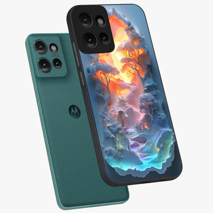 Glow Forest Portal Glass Case displayed in angled mockup highlighting mystical forest design with magical glowing aesthetic.