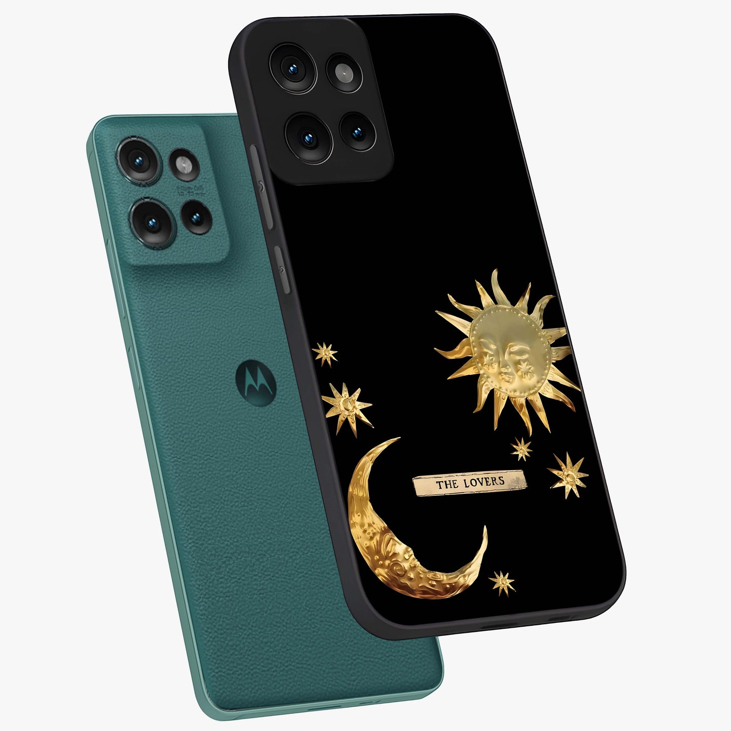 Gold Sun Blush Glass Case displayed in angled mockup highlighting radiant sun design with warm golden aesthetic.