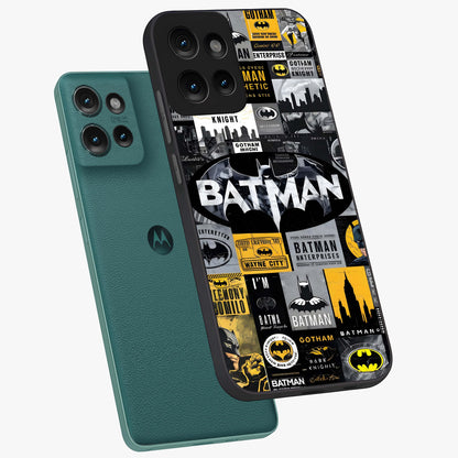 Knight Gotham Rise Glass Case displayed in angled mockup highlighting powerful knight silhouette design with dramatic aesthetic.