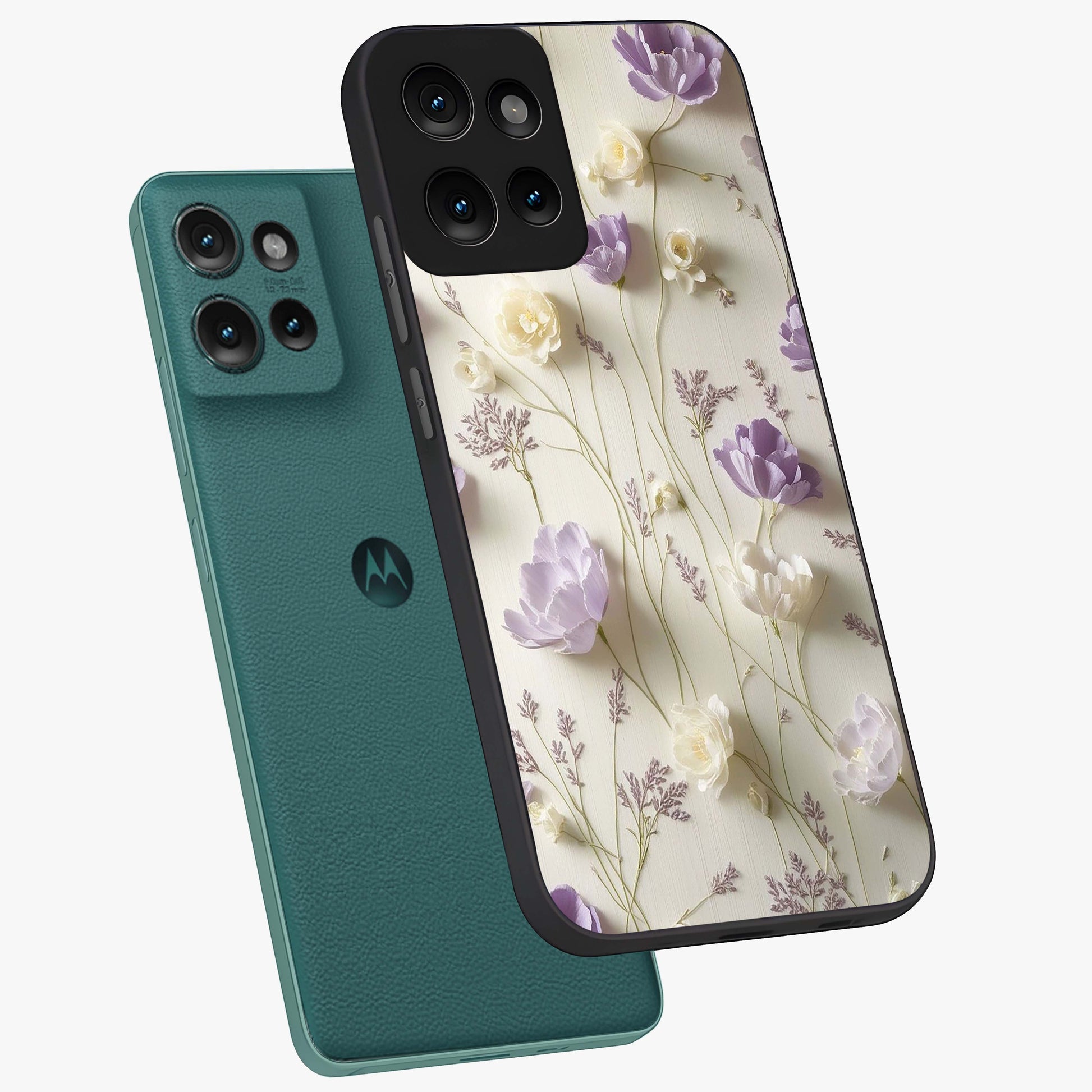 Lilac Breeze Harmony Glass Case displayed in angled mockup highlighting calm lilac breeze design with soothing aesthetic style.