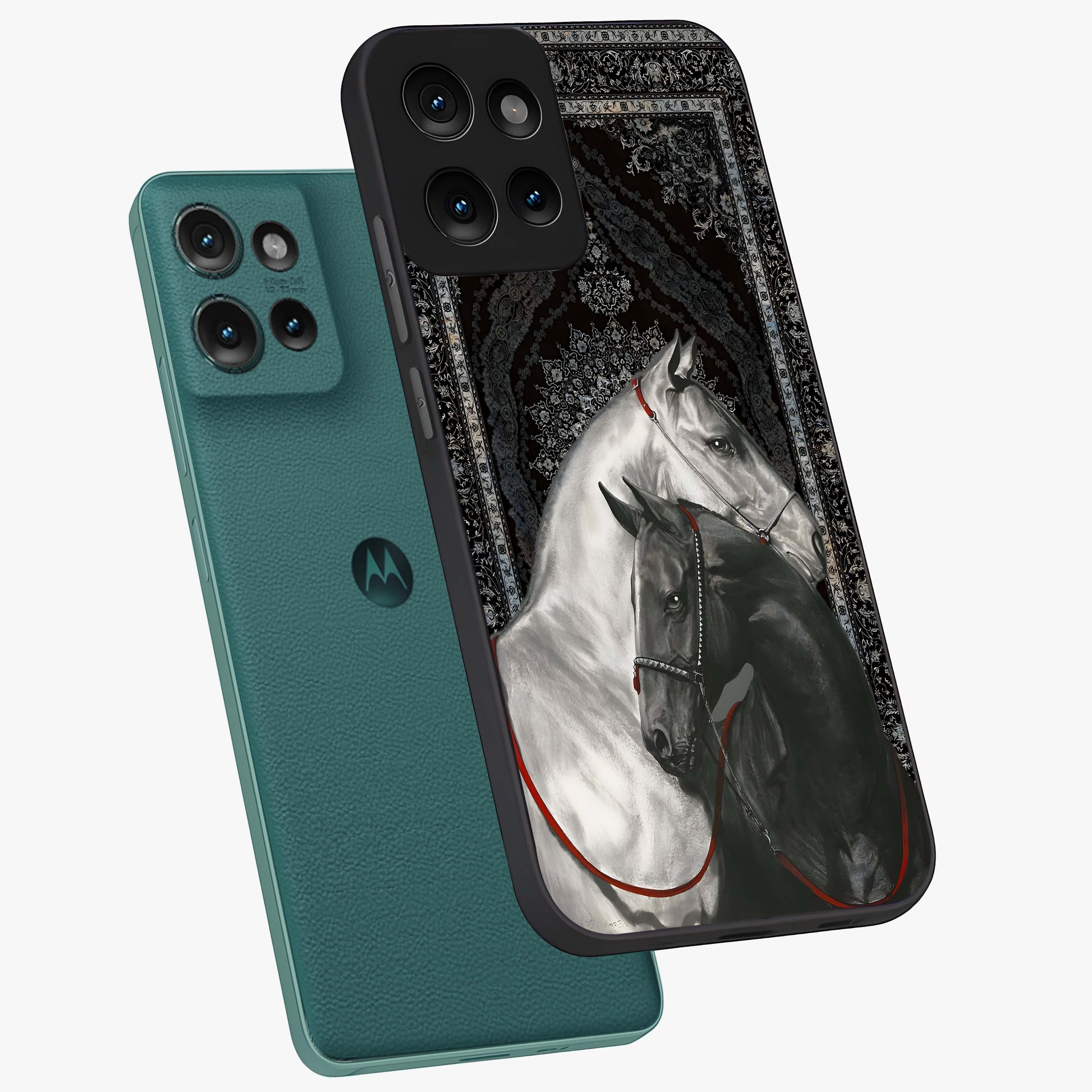 Majestic Ride Legacy Glass Case displayed in angled mockup highlighting sleek vehicle design with bold racing aesthetic.