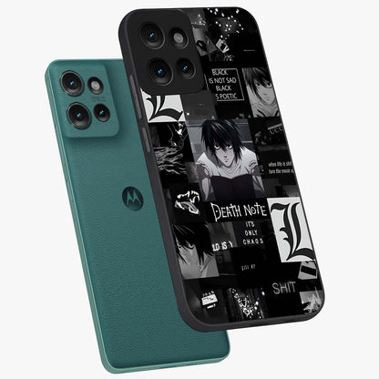 Midnight Chaos Mind Glass Case displayed in angled mockup highlighting chaotic artistic design with dramatic midnight aesthetic.