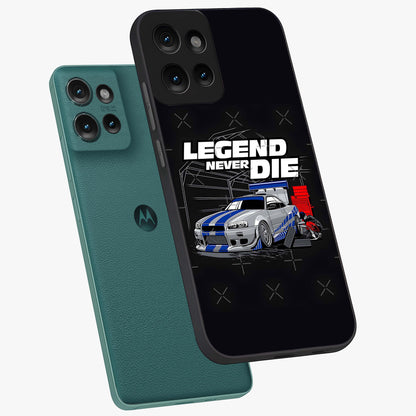Midnight Racing Legacy Glass Case displayed in angled mockup highlighting dynamic automotive design with bold midnight aesthetic.