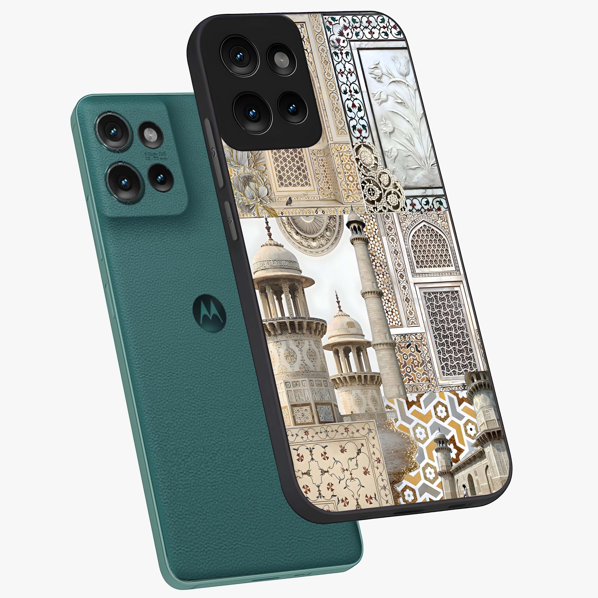 Mughal Marble Legacy Glass Case displayed in angled mockup highlighting elegant heritage marble artwork with royal aesthetic.