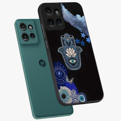 Mystic Hand Aura Glass Case displayed in angled mockup highlighting magical aura design with spiritual aesthetic style.