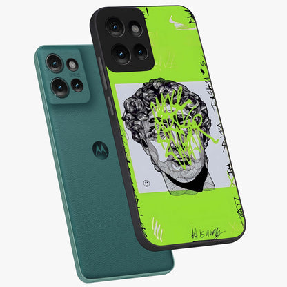Neo Graffiti Rebellion Glass Case displayed in angled mockup highlighting urban street art design with rebellious aesthetic.