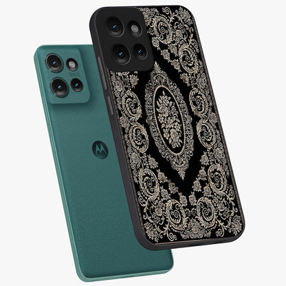 Noir Bloom Elegance Glass Case displayed in angled mockup highlighting refined flower design with stylish noir aesthetic.
