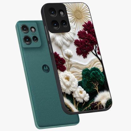Radiant Bloom Elegance Glass Case displayed in angled mockup highlighting graceful floral design with radiant aesthetic style.
