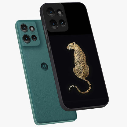 Regal Leopard Glass Case displayed in angled mockup highlighting powerful animal illustration with stylish wild aesthetic.