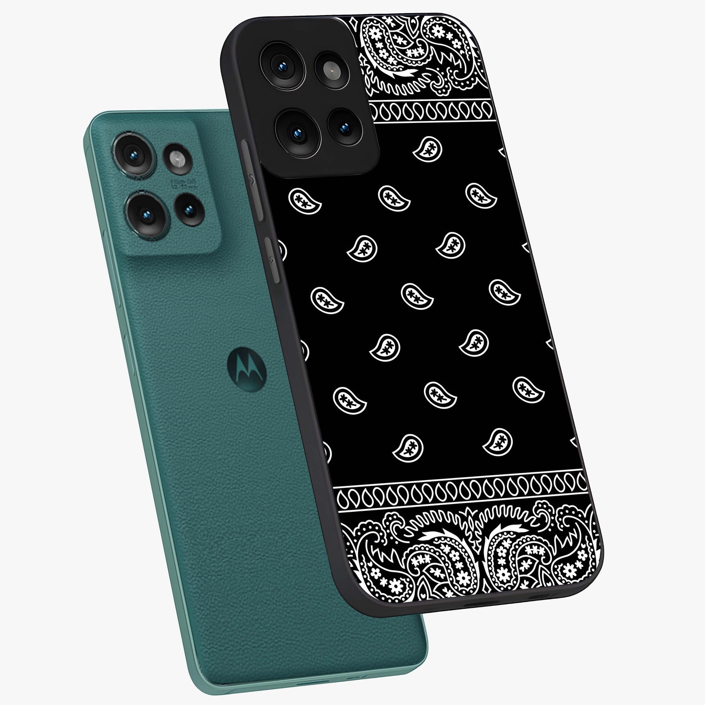 Retro Rebel Threads Glass Case displayed in angled mockup highlighting retro inspired graphic design with rebellious aesthetic.