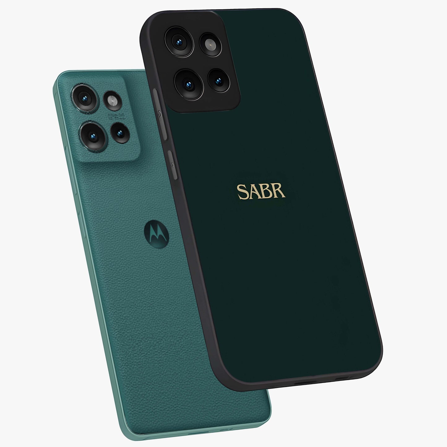 Sabr Minimal Patience Glass Case displayed in angled mockup highlighting simple inspirational design with clean aesthetic style.