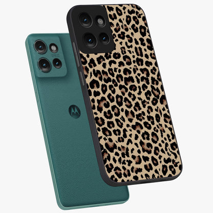 Savage Chic Pattern Glass Case displayed in angled mockup highlighting bold fashion inspired design with chic aesthetic.