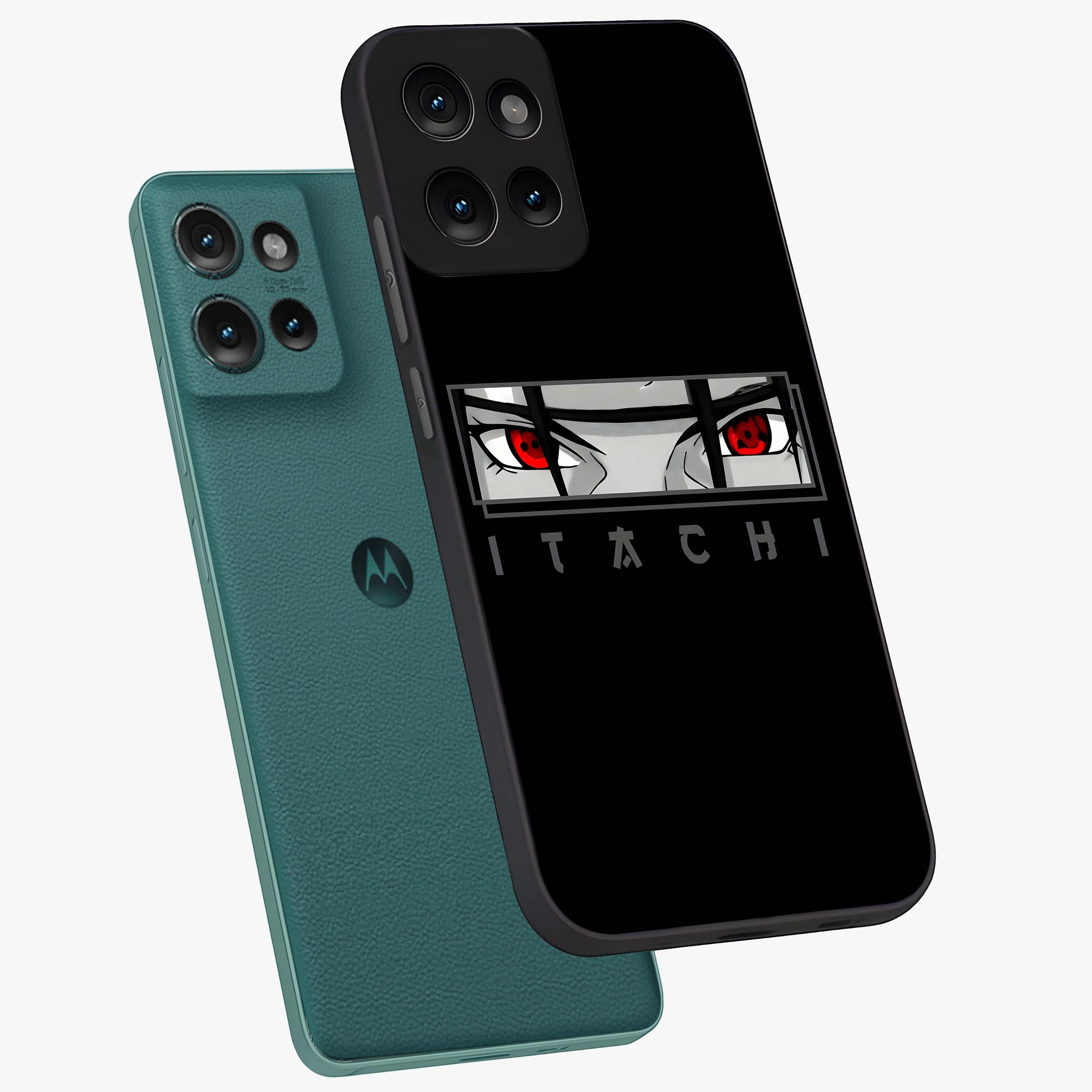 Scarlet Gaze Dominance Glass Case displayed in angled mockup highlighting intense visual design with bold scarlet aesthetic.