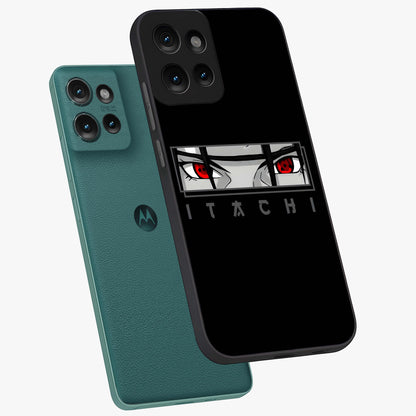 Scarlet Gaze Dominance Glass Case displayed in angled mockup highlighting intense visual design with bold scarlet aesthetic.