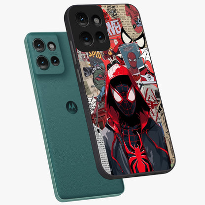 Spider Collage Street Glass Case displayed in angled mockup highlighting dynamic street style collage design with comic aesthetic.