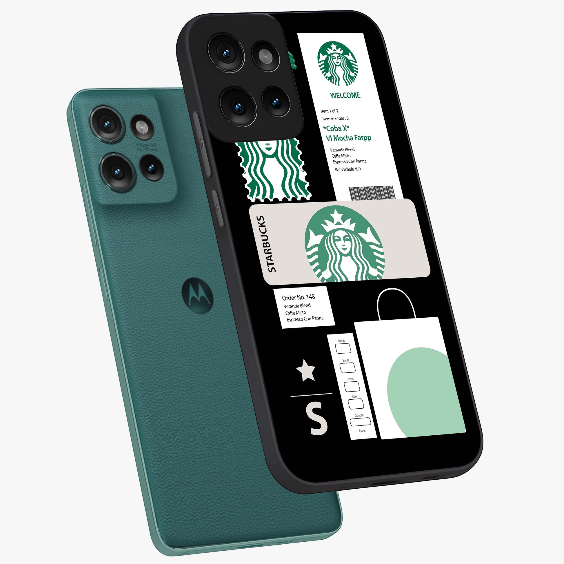 Starbucks Mocha Glass Case displayed in angled mockup highlighting stylish mocha themed design with cozy café aesthetic.