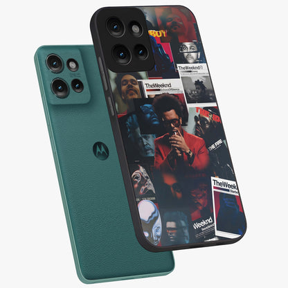 The Weeknd Glass Case displayed in angled mockup highlighting stylish pop culture inspired design with modern aesthetic.