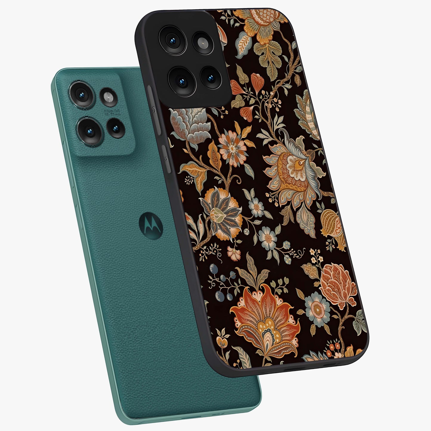 Vintage Floral Dream Glass Case displayed in angled mockup highlighting elegant vintage flower design with soft aesthetic style.