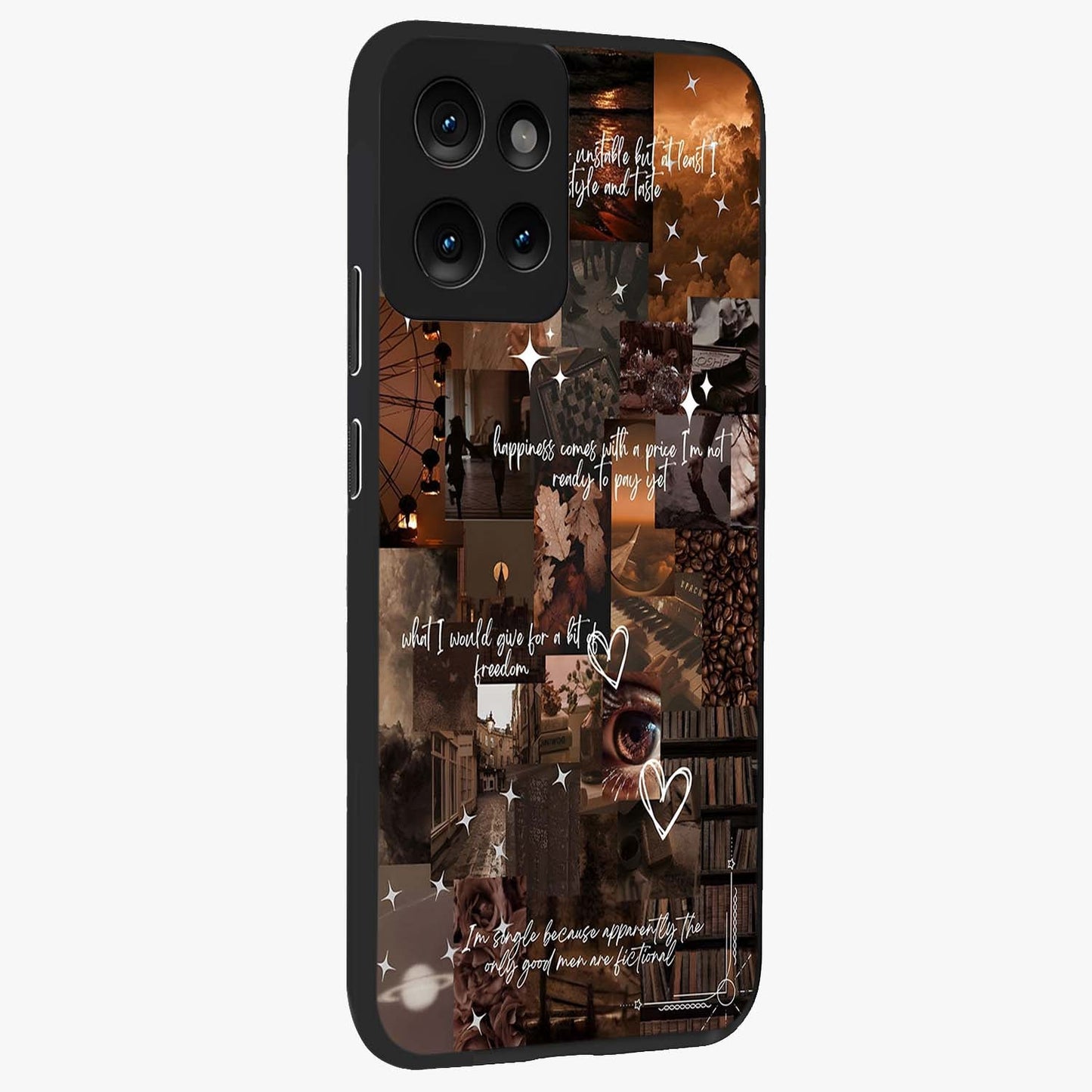 Bittersweet Aesthetic Chaos Glass Case upright view showcasing bold artistic chaos design with modern aesthetic style.
