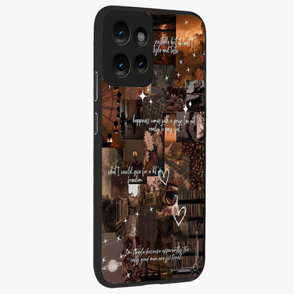 Bittersweet Aesthetic Chaos Glass Case upright view showcasing bold artistic chaos design with modern aesthetic style.