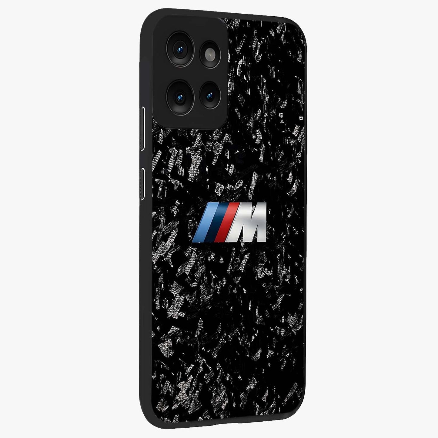Carbon Speed Mark Glass Case upright view showcasing modern carbon speed graphic with bold automotive theme.