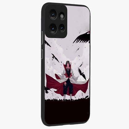 Crimson Crow Ascension Glass Case upright view showcasing dramatic crow artwork with bold gothic theme.