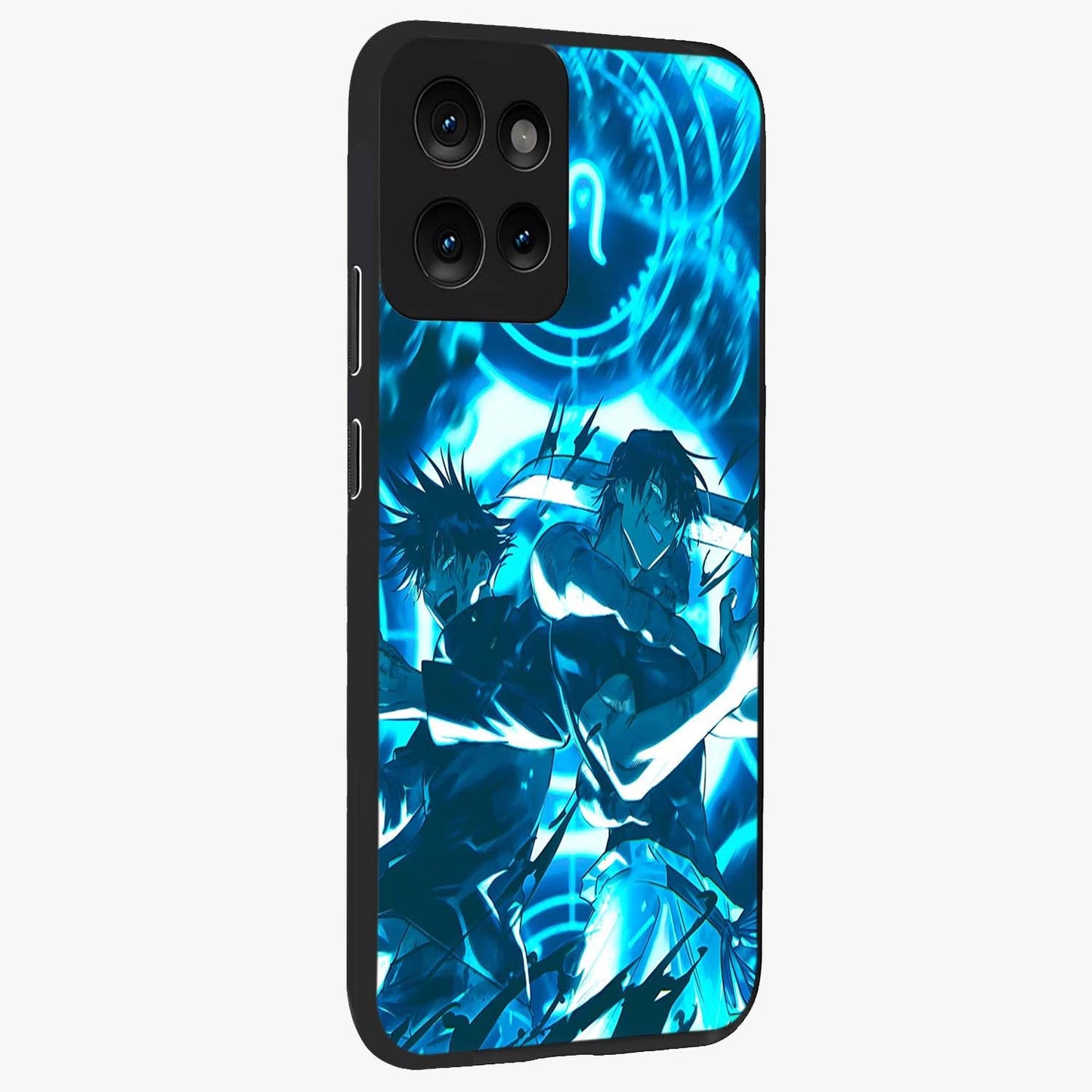 Cursed Energy Clash Glass Case upright view showcasing dramatic clash artwork with bold supernatural theme.