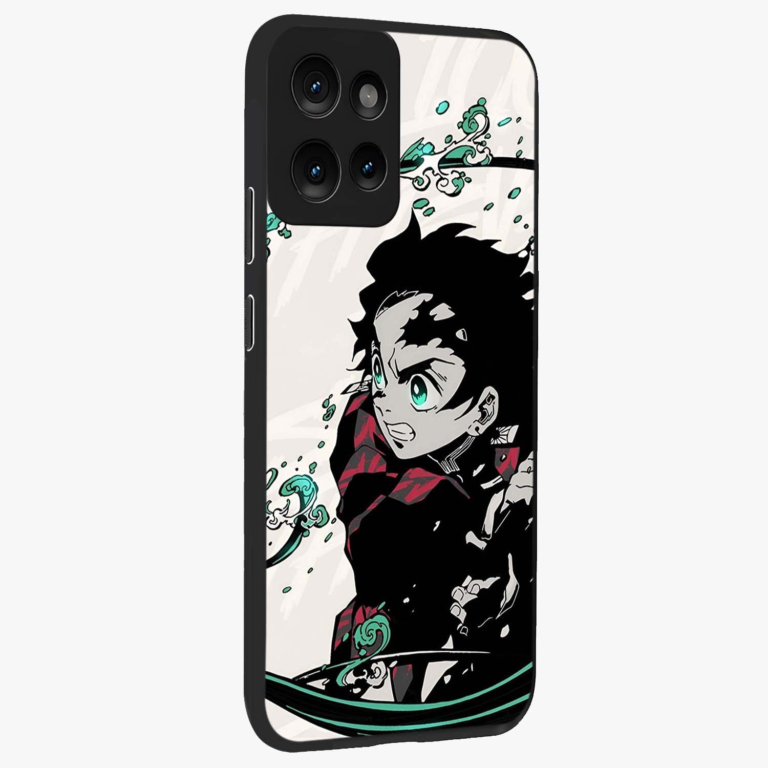 Demon Slayer Glass Case upright view showcasing powerful anime artwork with intense warrior theme.